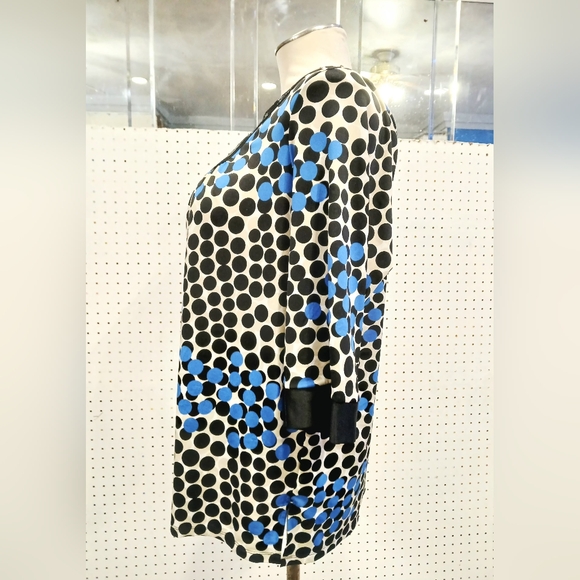 Avenue Black and Blue Polka Dot Blouse - Picture 6 of 8